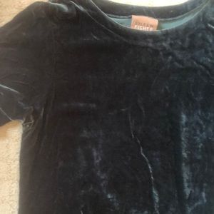 Eileen fisher olive green velvet long sleeve dress